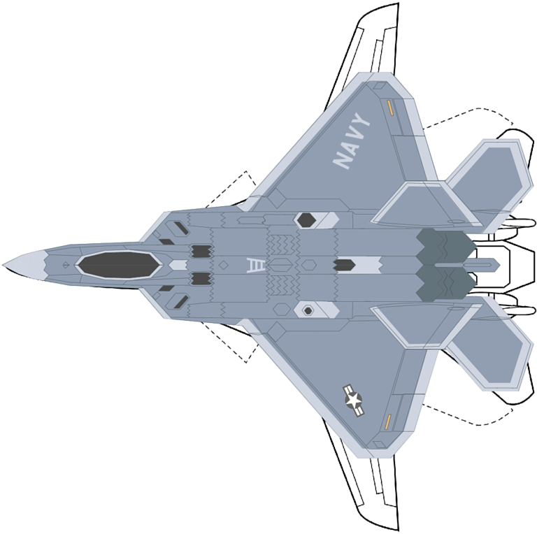 Size Comparison of F/A-22N Sea Raptor and F-14A Tomcat (NASA/C. 